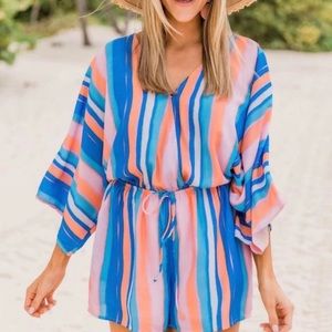 Pink Lily striped romper